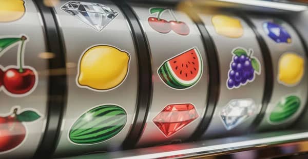 The image features colorful slot machine reels adorned with vibrant fruit and gem symbols, inviting players to engage in exciting casino games. This visual represents the thrill of online slots and the potential for bonus winnings, including deposit bonus offers and free spins.
