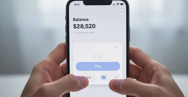 The image shows a pair of hands holding a smartphone that displays a digital wallet interface, highlighting the convenience of managing cryptocurrency transactions. This visual emphasizes the growing trend of online crypto casinos and the ease of making deposits and withdrawals through a crypto wallet.