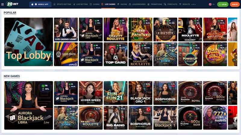 20bet live screenshot