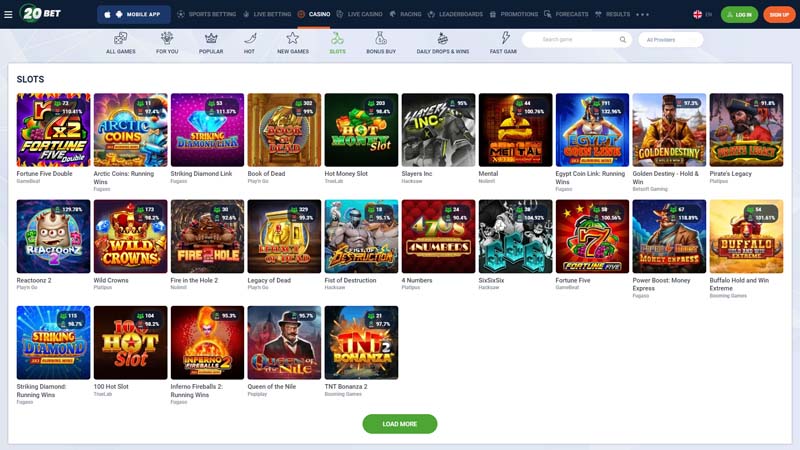 20bet slots screenshot