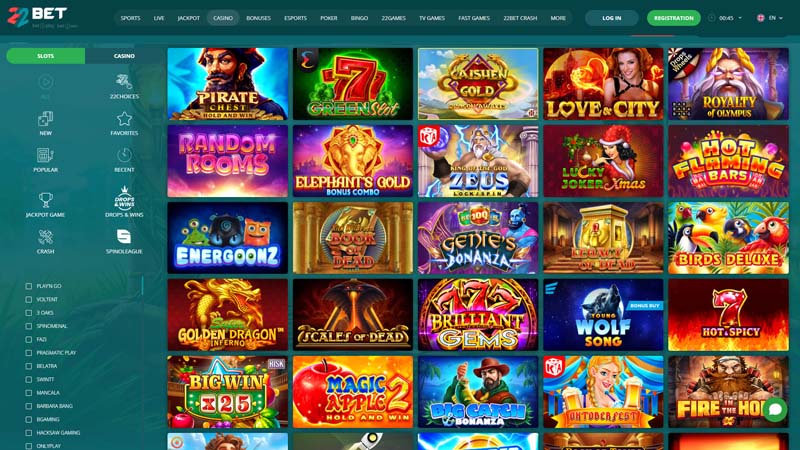 22bet-casino slots screenshot