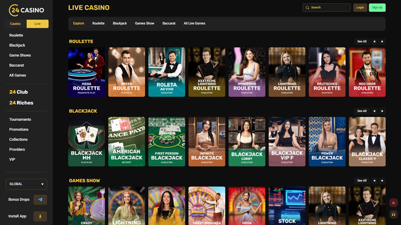 24casino live screenshot