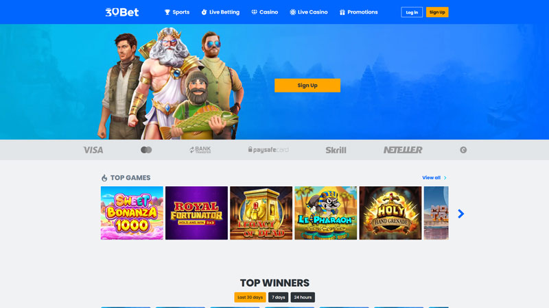 30bet lobby screenshot