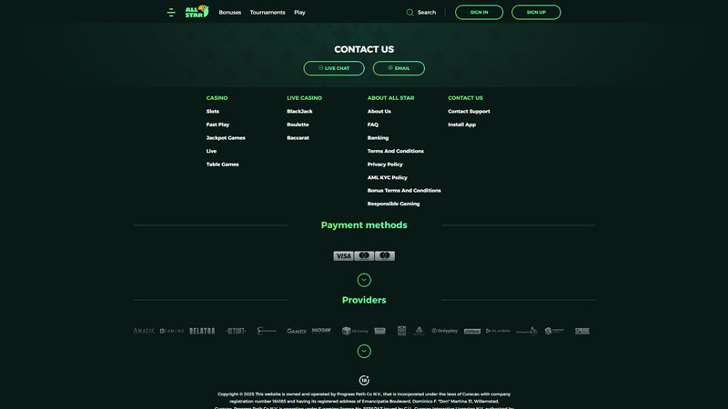 allstar support screenshot