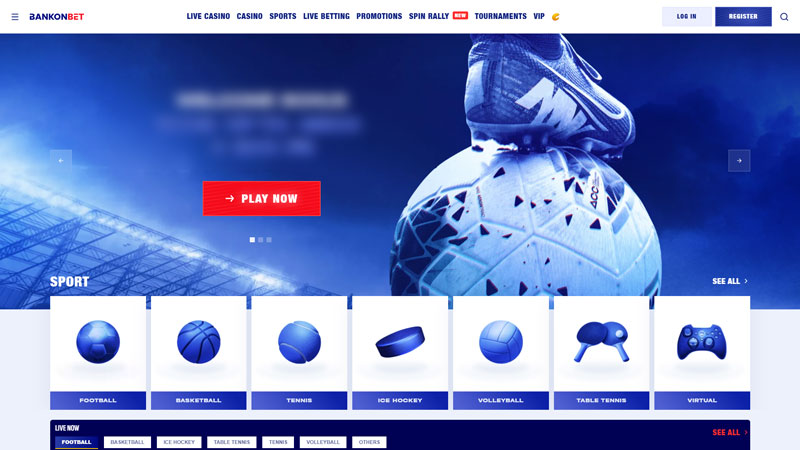 bankonbet lobby screenshot