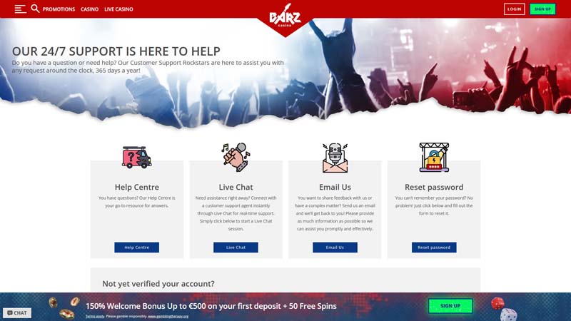 barz support screenshot