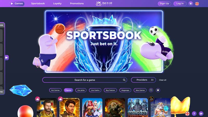 bet-it-all-casino lobby screenshot