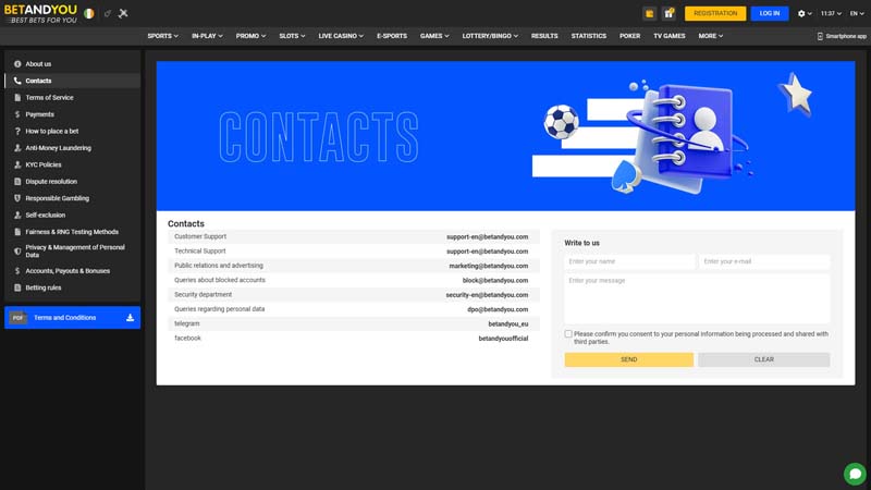 Thumbnail betandyou support