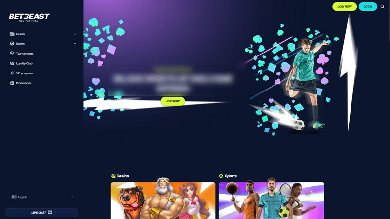 betbeast lobby screenshot