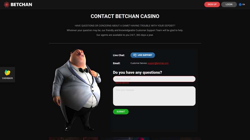 Thumbnail betchan-casino support