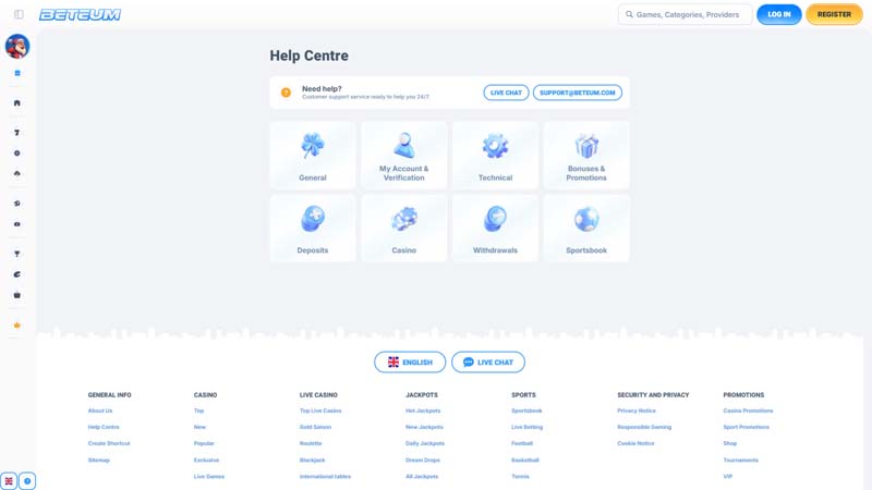 beteum support screenshot