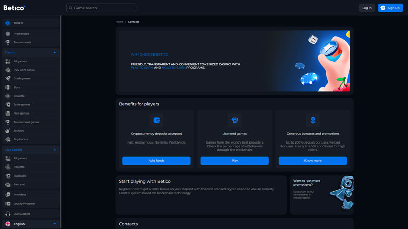 Thumbnail betico support