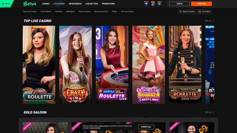 betinia live screenshot