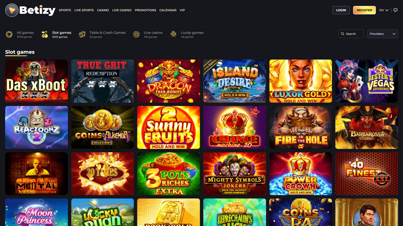 betizy slots screenshot