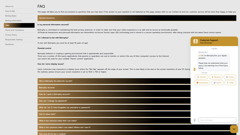 Thumbnail betrophy support