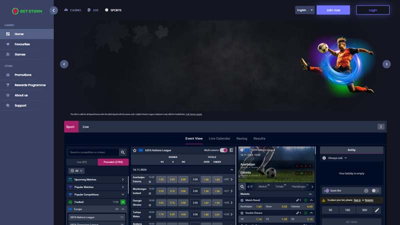 betstorm lobby screenshot