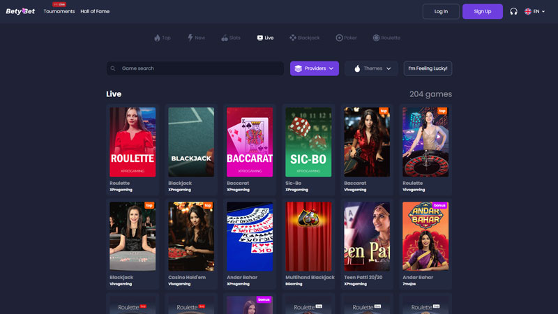 betybet live screenshot