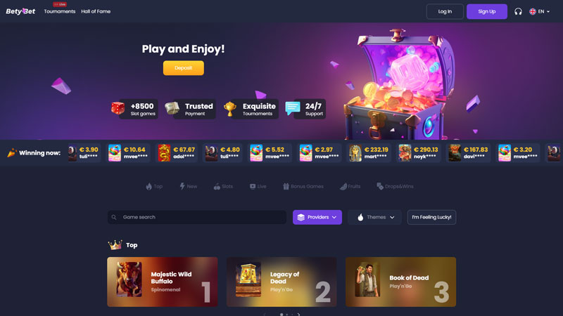 betybet lobby screenshot