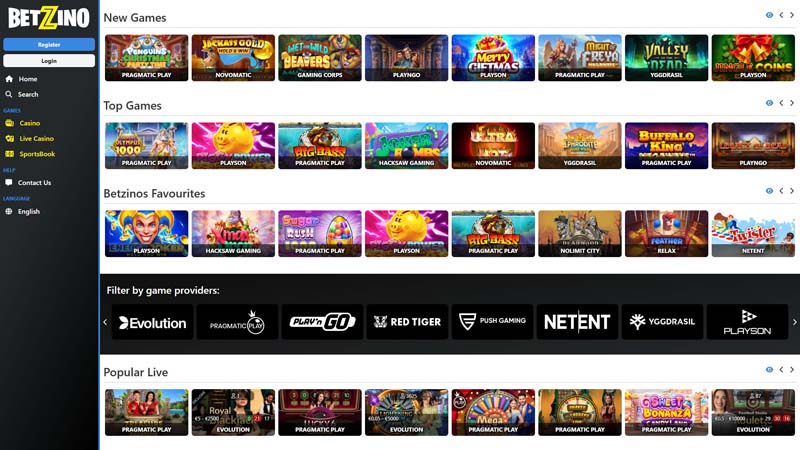 betzino lobby screenshot