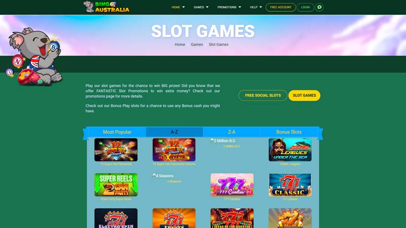 bingo-australia slots screenshot