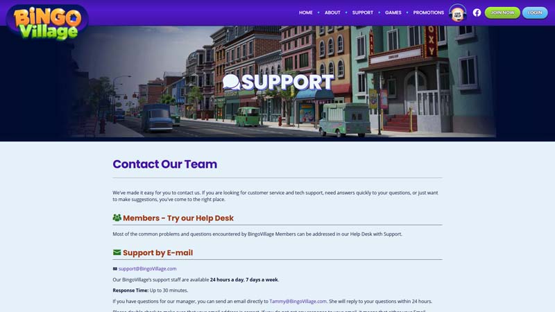 Thumbnail bingovillage support