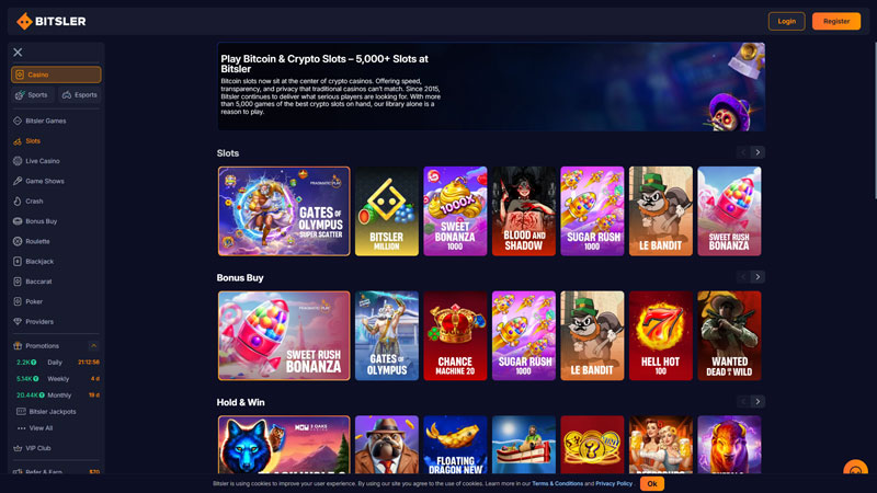 bitsler slots screenshot