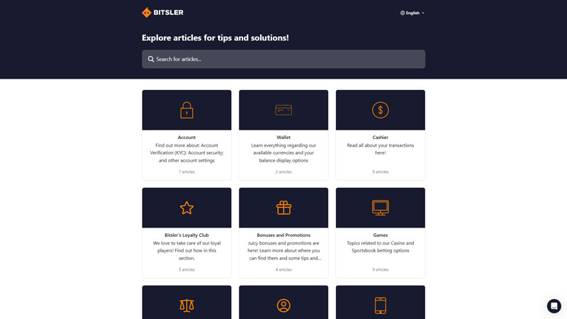 bitsler support screenshot
