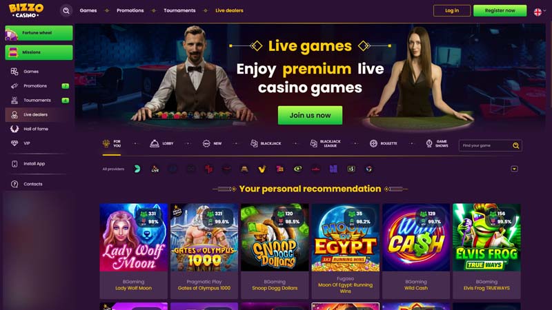 bizzo-casino live screenshot
