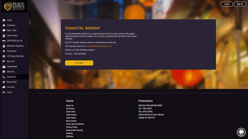 black-lotus-casino support screenshot