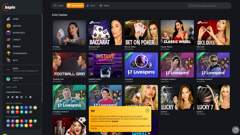 bspin live screenshot