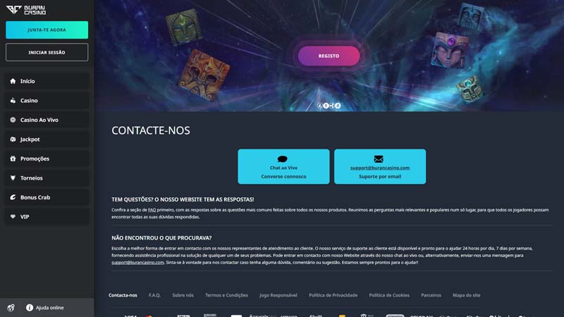 buran-casino support screenshot