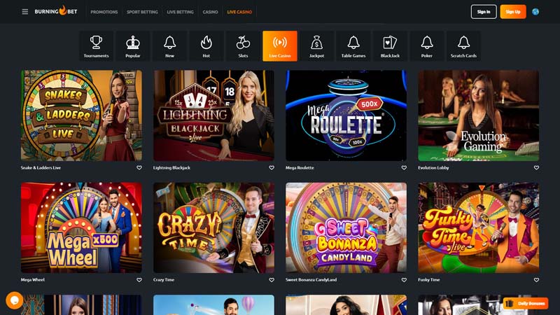 burningbet live screenshot