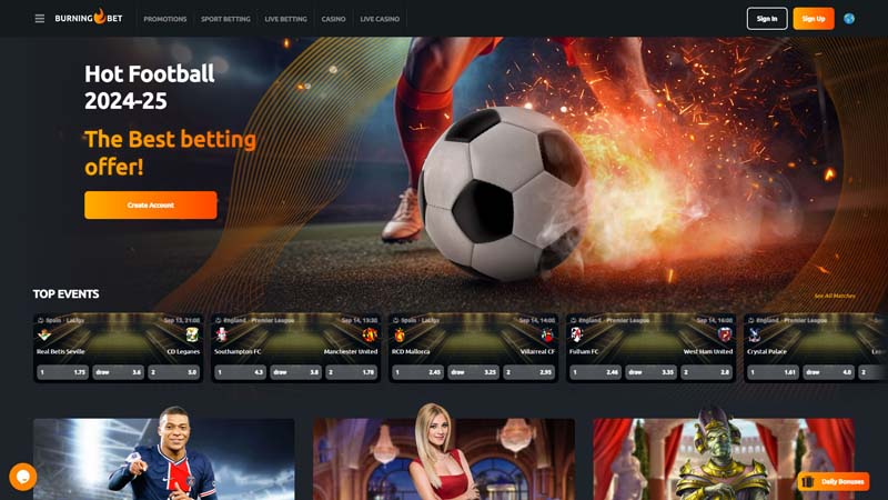 burningbet lobby screenshot