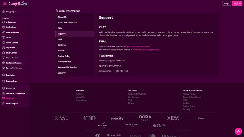 candyland support screenshot