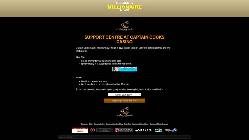 Thumbnail captain-cooks-casino support