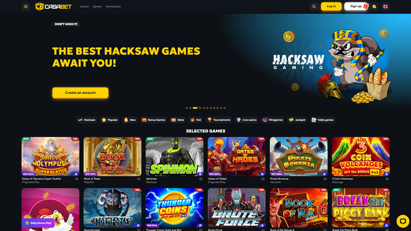 casabet lobby screenshot