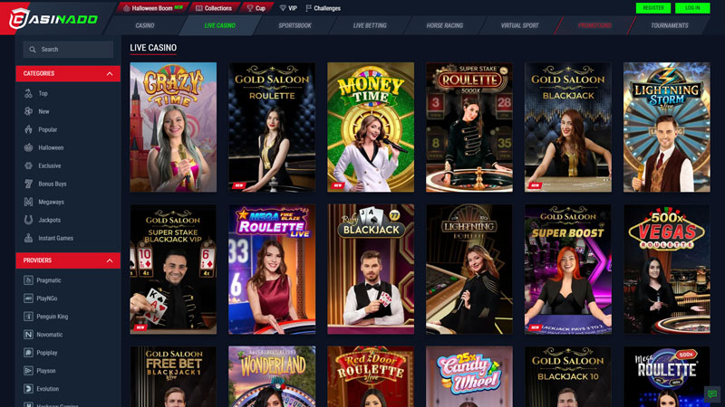 casinado live screenshot