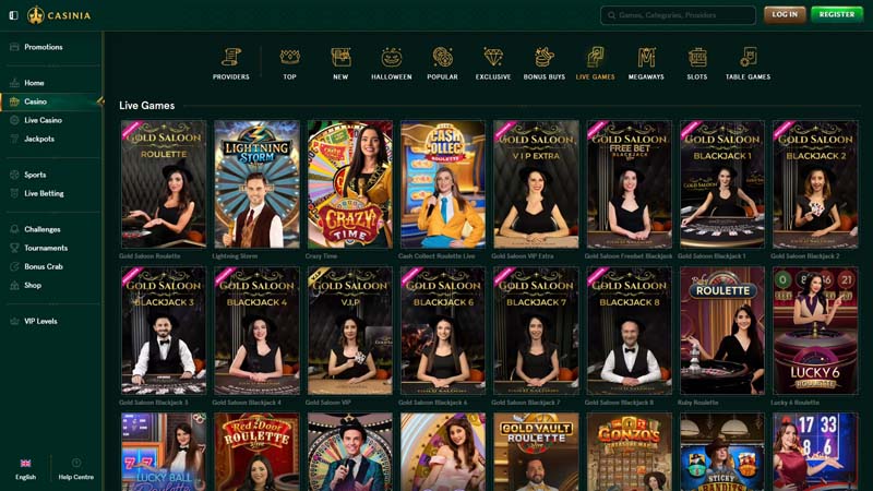 casinia-casino live screenshot