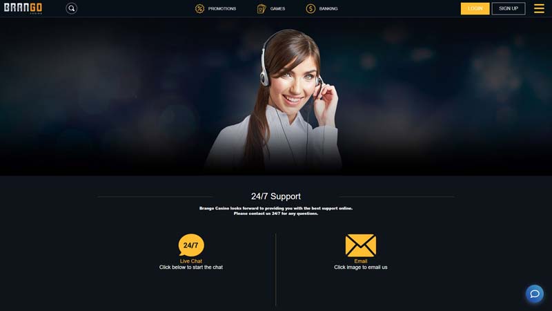 casino-brango support screenshot