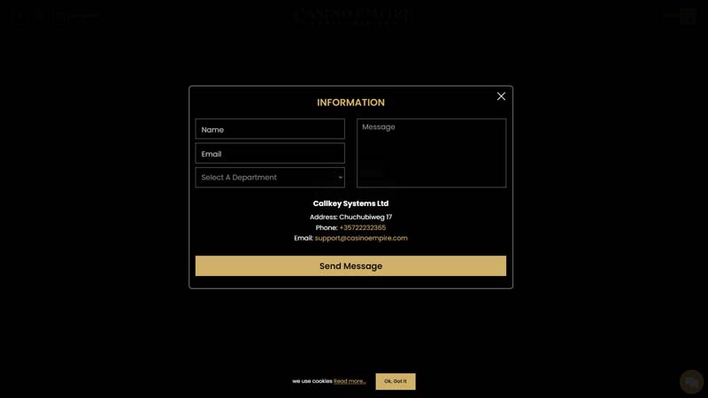 casino-empire support screenshot