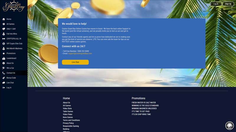 casino-grandbay support screenshot