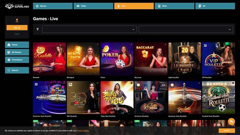 Thumbnail casino-superlines live