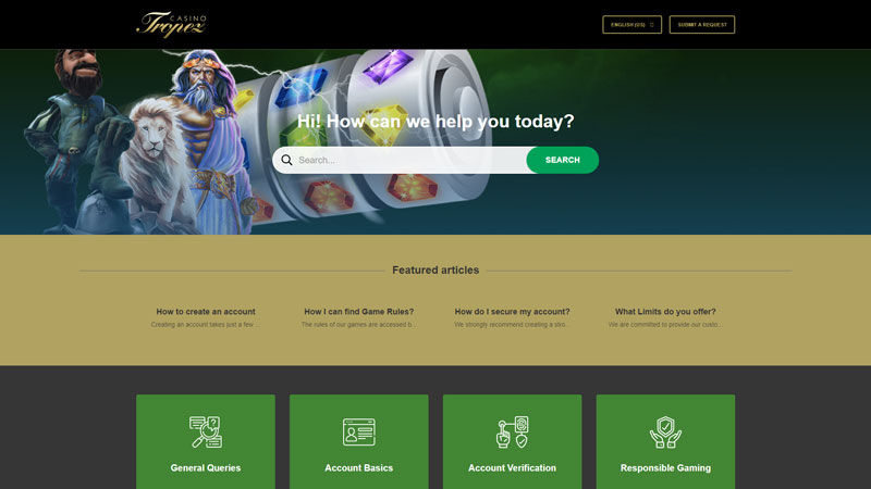 casino-tropez support screenshot