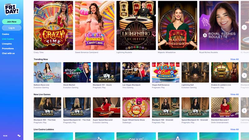 casinofriday live screenshot