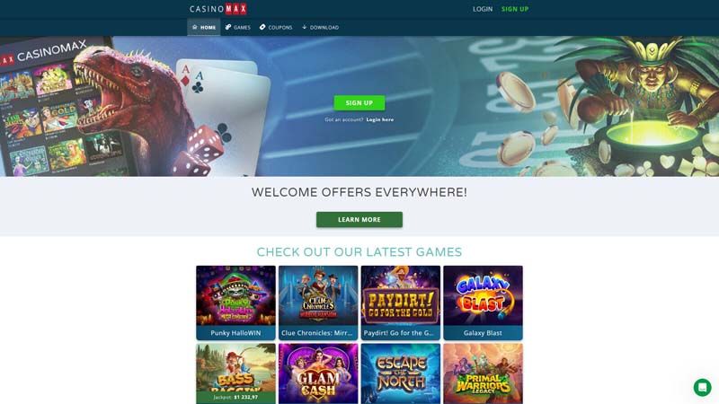 casinomax lobby screenshot