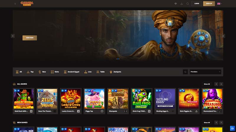 cleopatra-casino lobby screenshot