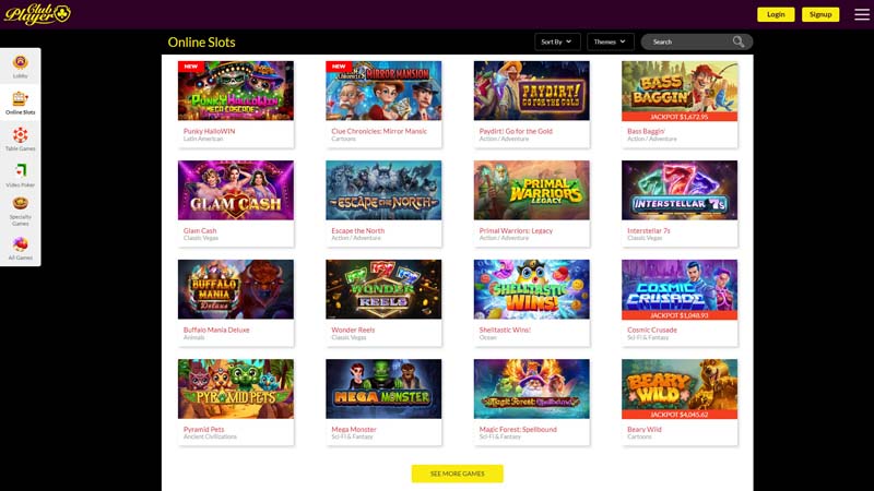 club-player-casino slots screenshot