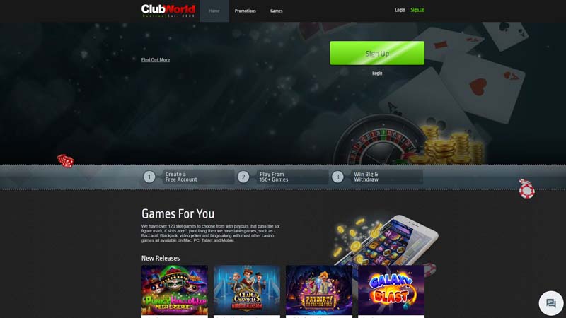 club-world-casino lobby screenshot