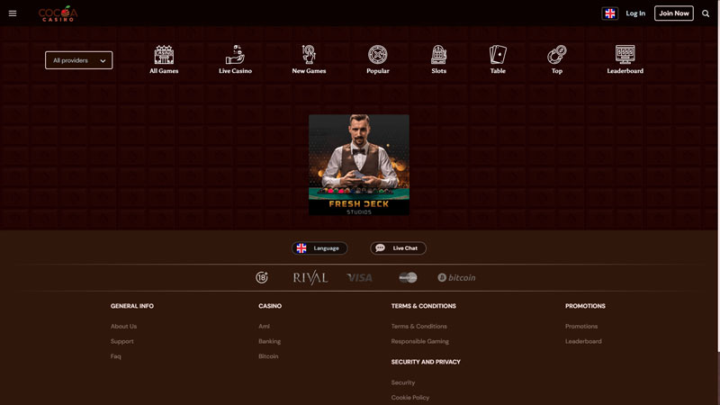 cocoa-casino live screenshot