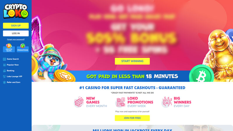 crypto-loko lobby screenshot